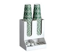 Acrylic Cup Dispenser,Coffee Cup Dispenser and Lid Holder, Sugar Cup Caddy Organizer(Blanco)