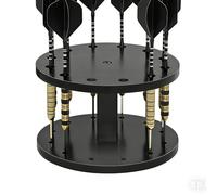 Acrylic Dart Stand, Lightweight Round Display Holder, 5.75x5.75x3.54 Inches Rack with Clear Build, Black Acrylic Showcase, Game Accessory with Sl esign, Home Decor for Playroom Bars Studios