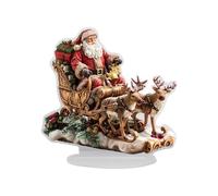 Acrylic Desk Sign Decor - Christmas 2D Santa Sleigh Ornament With Support Base | Colorful Acrylic Stand Figure For Tabletop, Dormitory, Living Room, Outdoor Lawn, Holiday Party, And Home Decoration