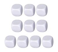 Acrylic Dice Blank - White Rounded Cubes Set of 10 For Crafts
