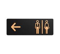 Acrylic Directional Restroom Sign, Adhesive Left Right, Mall Hotel Shop