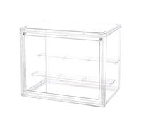 Acrylic Display Case | Extra Thick Stackable Showcase | with Magnetic Door Clear Display Box Removable Partition | Collectible Figurine Jewelry Shoe Purse Baseball Doll