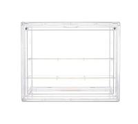 Acrylic Display Case For Collectibles - Extra Thick Stackable Holder | Clear Display Case with Magnetic Door Removable Partition | Collectibles Cards Hobbies Baseball Pictures Dolls Desk Decor