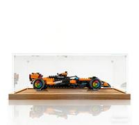 Acrylic Display Case for Lego 42228 McLaren MCL39 F1 Race Car Building Set, transparente, resistente al agua, compatible con Lego 42228 (Display Case Only) (Wood)