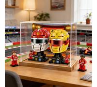 Acrylic Display Case for Lego Ferrari Team Helmets 43014+43022 Acrylic Display Case - Clear Storage and Display Box compatible (Case Only, Without Le *Go (Background A)