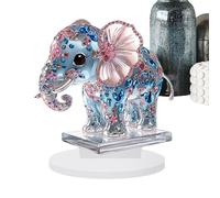 Acrylic Elephant Figurine - Decorative Animal Sign, 2D Acrylic Elephant for Tabletop, Modern Aesthetic Art Ornament for Living Room, Mantel Home Decoration, Desk Display Gift for Animal Lovers