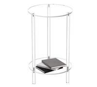 Acrylic End Table - Transparent Round Side Table, Clear Acrylic Drink Table For Small Spaces, Living Room, and Workplace Transparent Drink Table, Modern Acrylic Tables For Small Spaces