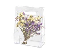Acrylic Flower Basket, Clear Portable Basin, Reusable Shopping Bags, Sturdy Material, Creative Packaging, (9.84x7.87x4.72 Inches), Perfect For Weddings Or Valentine's Day