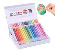 Acrylic Gel Pens, Glass Markers, 3d Glitter Painting Set with 1mm Tip, Drawing Tools, Ideal for Coloring, Fabric, Wood, Art, Crafts, School, Adults, Scrapbook, 36 and 54 Colors