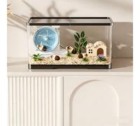 Acrylic Ham, Acrylic Hamster Cages with Full Transparent Viewing, Top Open Mouse Cage For Pet Mice,Castle Habitat, Hamster Habitat For Hamster,Gerbils(40cm)