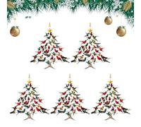 Acrylic Hummingbird Ornament Colorful Decorative Hanging Birds,Hummingbird Ornaments for Christmas Tree,for Parties Xmas Trees and Home Decor for Hummingbird Lovers (5pcs)
