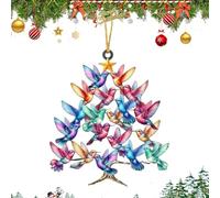 Acrylic Hummingbird Sun Catchers - Hummingbird Sun Catcher Ornament, Stacked Hummingbirds Christmas Tree Ornaments, Wall Art Pendant Decor | For Door Bedroom Living Room Kitchen Patio Porches Yard