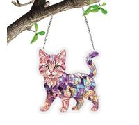 Acrylic Jigsaw Puzzle Sun Catcher - 9.09 Inch DIY Acrylic Cat Puzzle Sunlight Trapper | Colorful Window Hanging Decoration | For Door Window Garden Gift For Friend Family. Acrylics,315g.