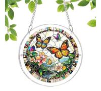 Acrylic Jigsaw Puzzle Suncatcher - Acrylic 18x18x0.5cm | 2D Ácrylic Ornament Window Hanging Sun Catcher Decorative Puzzle Art Panel | Bird Bee Butterfly Window Porch Garden Wall Decor