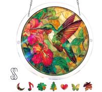 Acrylic Jigsaw Puzzle Suncatcher,Glowing Feather Haven Sun Catchers Puzzle,Flowers Hummingbird Moonlit Dragonfly Suncatcher Puzzles Kit,Home Creative Decor,Gift for Women, Mom,Friends