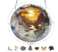Acrylic Jigsaw Puzzle Suncatcher Kit, Suncatcher Stained Glass Puzzles, Stained Glass Style Floral Window, DIY Crafts for Mom Women Spring Garden Yard Home Decor (#10)