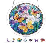 Acrylic Jigsaw Puzzle Suncatcher Kit, Suncatcher Stained Glass Puzzles, Stained Glass Style Floral Window, DIY Crafts for Mom Women Spring Garden Yard Home Decor (#3)