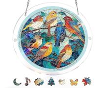 Acrylic Jigsaw Puzzle Suncatcher Kit, Suncatcher Stained Glass Puzzles, Stained Glass Style Floral Window, DIY Crafts for Mom Women Spring Garden Yard Home Decor (#16)