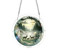 Acrylic Jigsaw Puzzle Suncatcher, Realistic Stained Glass Style Sun Catcher Puzzle Window Hanging for Home Indoor
