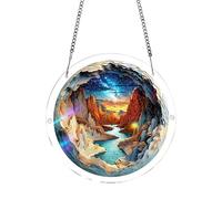 Acrylic Jigsaw Puzzle Suncatcher, Realistic Stained Glass Style Sun Catcher Puzzle Window Hanging for Home Indoor