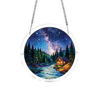 Acrylic Jigsaw Puzzle Suncatcher, Realistic Stained Glass Style Sun Catcher Puzzle Window Hanging for Home Indoor