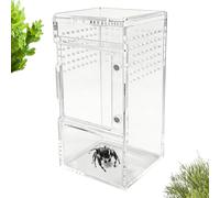 Acrylic Jumping Spider Enclosure - 6 x 3 x 3 pulgadas Terrarium Clear con Sliding Lid, Ventilated Habitat for Tarantula Slings Scorpions and Isopods | Small Reptil Breeding Box