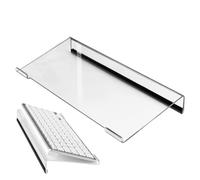 Acrylic Keyboard Stand-Ergonomic Tilted Keyboard Lift, Clear PC Riser With Non-Slip Silicone Strips, Angled Computer Keybard Tray For Desktop, Anti-Fatigue Typing Base | For Office &