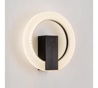 Acrylic Lamp Circle Minimalist Creative Home Decor Lighting Fixture 7W 4000K Brushed Finish Metal Wall Sconces Bedroom Bedside Living Room Hallway, Ring Shape(Black Color)