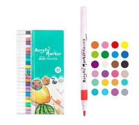 Acrylic Markers Pens Set - Water Based Ink Portable Case | Acrylic Paint Pens, Paint Marker Pen | Coloring Painting Art Supplies For Glass Rock Fabric Metal Wood Porcelain Crafts DIY Projects School