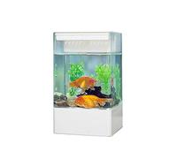 Acrylic Mini Tabletop Fish Tank 7-Color LED Lighting Detachable Baffle Can Be Placed in A Variety of Environments Such As Living Room Dining Room