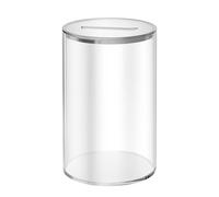 Acrylic Money Saving Jar - Clear Savings Box, Coin Deposit Bank, Open Closure Money Container, Transparent Cash Organizer Display Jar, Financial Tracking Unit Holder System | Kids Adults Saving Habit