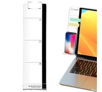 Acrylic Monitor Memo Board - Transparent Side Panel Organizer 30x8cm｜Adhesive Mount Computer Desk Accessory, for Laptop Office Meeting Notes Reminders Phone Holder Clear Display