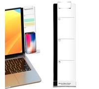Acrylic Monitor Memo Board - Transparent Side Panel Organizer 30x8cm｜Adhesive Mount Computer Desk Accessory, for Laptop Office Meeting Notes Reminders Phone Holder Clear Display