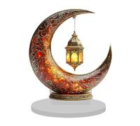 Acrylic Moon Decorative Centerpiece - Middle East Holiday Table Sign | 13x8x0.4cm Lightweight 80g Arabic Festival Ornament with Flat 2d Design, Desktop Accent for Home Apartment Office