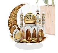 Acrylic Moon Ornaments - Castle Design Festival Decoration, Christmas Ornament with Stable Base, Elegant Moon Craft for Home, Bedroom, Nursery, Room, Party, Wedding, Wall, and Car Window Decor