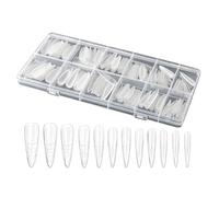 Acrylic Nail Forms - Clear Press-On Tips, Full Cover Nail System Mold, Flexible Design Builder Nails, Easy to Use Beauty Accessory for Women, Home, Personal Care, 5.91 Inches