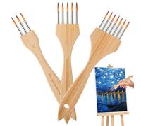 Acrylic Paint Brush - 17,5-19 cm Art Paint Brushes | Nylon Wool Comb Set - Multi-Tooth Craft Tool | Canvas Fabric Drawing Use | Watercolor Acrylic Gouache