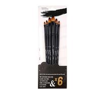 Acrylic Paint Brush Set Professional Soft Nylon Bristles Multipurpose Watercolor Brushes for Artists Students 6Pcs Birch Wood Handle (Round Nail)