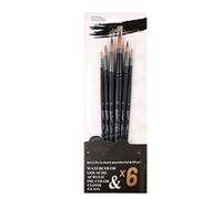 Acrylic Paint Brush Set Professional Soft Nylon Bristles Multipurpose Watercolor Brushes for Artists Students 6Pcs Birch Wood Handle (Round Peak)