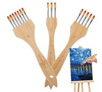 Acrylic Paint BrushSet - 17,5-19 cm Rake Brush, Nylon Wool Comb, 3 Piece Professional Texture Set With Multi-Tooth Design | Acrylic Oil Watercolor BrushFor Beginners Adults And Craft Canvas Pottery