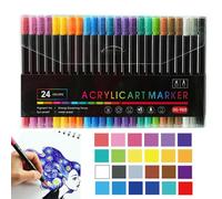Acrylic Paint Markers Waterproof Double Ended Pens, 24 36 Color Marker Set With Brush Tip Design, Art Supplies For Sketching Painting grafiti Journaling Hand Book Projects | Smooth Writing Creative