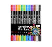 Acrylic Paint Pens, Double Tip Markers, Drawing Markers, Acrylic Craft Markers, Rock Painting Pens, Canvas Painting Markers, Creative Coloring For Rock Painting, Wood, Canvas, Stone, Glass, Ceramic