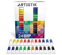 Acrylic Paint Set - 24 Piece Set of Professional Painting Acrylic Paints with Vivid Pigments and Rich Colours Perfect for Any Age and Skill Level (Set of 24 Tubes)