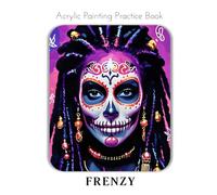Acrylic Painting Practice Book - Frenzy: An Artistic Journey into Neon Chaos and Cyberpunk Portraits