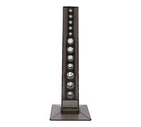 Acrylic Pen Display Stand, Eyebrow Pen Stand and Makeup Brush Organizer, Flexible Silicone Handle Beauty Pen Storage Rack with Large Capacity for Home Office Vanity Desk (Marrón oscura)