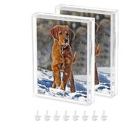 Acrylic Picture Frame - Clear Double Sided Acrylic Photo Frame | 2PCS Clear Piictures Frrame | Desktop Display Stand | Transparent Squares Framea For Memorable Moment Pictures Display Moment Pictures