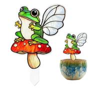 Acrylic Plant Stakes - Garden Decor Signs, Outdoor Display Ornaments, Weatherproof Use with 2D Design, Yard Accent Frog Mushroom Style, Patio Decor Bright Finish, Plant Marker for Flower Pots