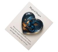 Acrylic Pocket Heart Keepsake - 1 Piece Dragon Pattern Souvenir Gift Card | Mini Desk Display Collectible For Teen Girls, Women, Mothers | Sentimental Pocķet hug Gift