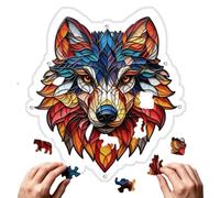 Acrylic Puzzle Sun Catcher - Wolf Pattern Art Ornament, Window Panel Hanging Figurine, 400g Vibrant Daylight Prism Plate, Decorative Weatherproof Outdoor Glazing Sheet | Shield for Balconies & Patios