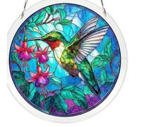 Acrylic Puzzles Suncatcher Window Hanging, Sun Catcher Puzzle Curtain Decoration DIY Suncatcher Puzzle Kits with Chain 7.36 Inch for Women Men Mom Birthday Home Office Gift